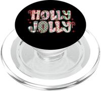 Retro Patchwork Navidad Patrón Vintage Holiday Tipografía PopSockets PopGrip para MagSafe