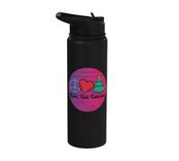Retro Paz Amor Navidad, Paz Feliz Navidad Verde Stainless Steel Insulated Water Bottle