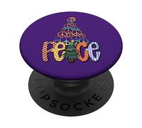 Retro Peace Sign Christmas Tree Ornaments For Hippie Family PopSockets PopGrip Adhesivo
