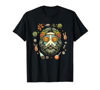 Retro Peace Vintage 60s 70s Hippie Hombre dice Hola Lenguaje de la Mano Camiseta