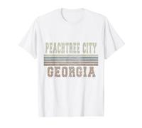 Retro Peachtree City, Georgia Camiseta gráfica económica, Hombre, Blanco, XL