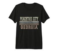 Retro Peachtree City, Georgia Camiseta Premium
