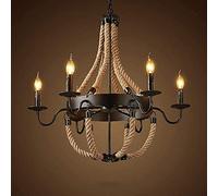 Retro Pendant Lamp E27 Vintage Pendant Lamps Dining Room Chandelier Industrial Country House Nostalgic Height-Adjustable Hanging Light Loft Bar Cafe Decoration Iron Hanging Lighting,6 Heads