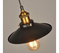 Retro Pendant Light Shade Vintage Industrial Ceiling Lighting LED Restaurant Loft Black Lamp Shade Kitchen Coffee-Shop Chandelier E27 Base Home Illumination