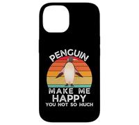 Retro Penguin Make Me Happy, no Eres Tan Amante de los Animales Carcasa para iPhone 14