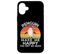 Retro Penguin Make Me Happy, no Eres Tan Amante de los Animales Carcasa para iPhone 16 Plus