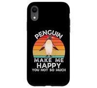 Retro Penguin Make Me Happy, no Eres Tan Amante de los Animales Carcasa para iPhone XR
