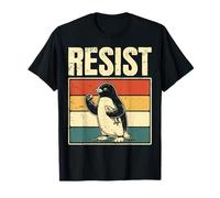 Retro Penguin Resist Penguins Activismo Divertido Hombres Mujeres Camiseta