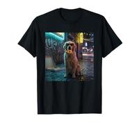 Retro Perro Comiendo Pizza para Hombres, Mujeres, niños, Meme, Imagen Camiseta