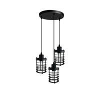 Retro Personality Decorative Single Three Chandelier Wrought Iron Bird Cage Hanging Light Nordic Minimalist Art Pendant Lamp for Living Room Bedroom(Three Head)