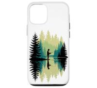 Retro Pescador Silueta Pez Pesca Carcasa para iPhone 12/12 Pro