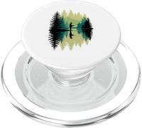Retro Pescador Silueta Pez Pesca PopSockets PopGrip para MagSafe