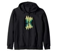 Retro Pescador Silueta Pez Pesca Sudadera con Capucha