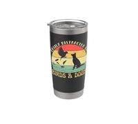 Retro Pet Dog Birds Lover Easily Distracted By Birds & Dogs Vaso térmico de acero inoxidable de doble pared