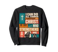 Retro Philippians 4:13 Versículo de la Biblia Culto Cristiano Música Sudadera