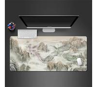 Retro Phoenix Escenario Alfombrilla de Ratón,XXL 600x300x3mm Grande Mouse Pad,Base de Goma Antideslizante,Superficie Tela Fina,Mejora la precisión y la Velocidad Adecuada para Jugadores,PC y portátil