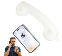 Retro Phone Handset for iPhone & Android, Vintage Style with Clear Calls, Perfect for Meetings & Photos (White)