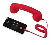 Retro Phone Handset, Type-C Retro Phone Receiver with Wired Handsets Style Landline for Cell Mobile Video Conferences, Calls (Red)