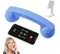 Retro Phone Handset, Type-C Retro Telephone Style Landline Handle Receiver, Wired Plug In Handheld Cell Phone Receiver with Microphone, Bluetooth Telephone Handset for Mobile (Bluetooth,Blue)