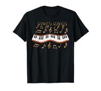 Retro Piano Pianista Música Notas Teclado Clásico Músico Camiseta