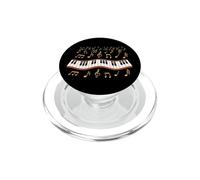 Retro Piano Pianista Música Notas Teclado Clásico Músico PopSockets PopGrip para MagSafe