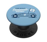 Retro Pinewood Derby Cub Scouts Racer Race Car Logo PopSockets PopGrip Adhesivo