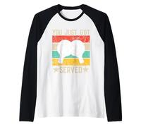 Retro Ping Pong Paddles Funny Serve Graphic Tenis de Mesa Diversión Camiseta Manga Raglan
