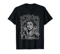 Retro Pinup Girl Mi Vida Loca Calaveras Tatuadas Rosas Camiseta