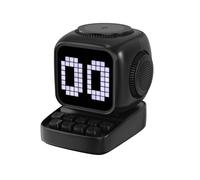 Retro Pixel Art Speaker 15W Wireless Charger Clock White Noise Speaker Home Decoration Cute Gift Black