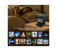 Retro Pixel Art Speaker 15W Wireless Charger Clock White Noise Speaker Home Decoration Cute Gift Black