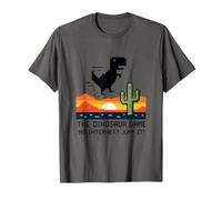Retro Pixel Dinosaur Desert Sunset Gamer Design Camiseta