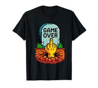 Retro Pixel Gamer Tombstone Rage Humor Camiseta