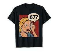 Retro Pop Art Comic 6x7 Funny Matemáticas Meme 67 Pregunta Brainrot Camiseta