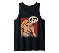 Retro Pop Art Comic 6x7 Funny Matemáticas Meme 67 Pregunta Brainrot Camiseta sin Mangas