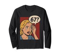 Retro Pop Art Comic 6x7 Funny Matemáticas Meme 67 Pregunta Brainrot Manga Larga