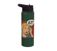 Retro Pop Art Comic 6x7 Funny Matemáticas Meme 67 Pregunta Brainrot Stainless Steel Insulated Water Bottle