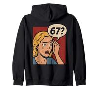 Retro Pop Art Comic 6x7 Funny Matemáticas Meme 67 Pregunta Brainrot Sudadera con Capucha