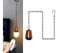Retro Portalámparas E27 con Metal Cadena de 100cm, Lámpara Colgante Ajustable, Casquillos para Bombillas con Ganchos Compatible con Energía Solar/Batería y Pantalla,Lámparas Colgantes para Exteriores