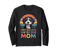 Retro Portuguese Water Dog Mom Portie Manga Larga