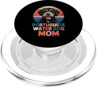 Retro Portuguese Water Dog Mom Portie PopSockets PopGrip para MagSafe