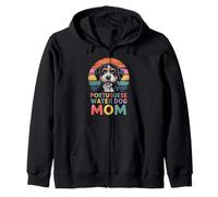 Retro Portuguese Water Dog Mom Portie Sudadera con Capucha