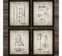 Retro Poster Ski Patent Canvas Prints Decoración para el hogar Vintage Ski Sport Poster Canvas Painting Wall Picture Living Room Decoration (40x60cmx4 / sin Marco)