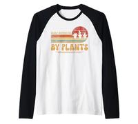 Retro Pots Easily Distracted by Plants | Botany Plant Lover Camiseta Manga Raglan