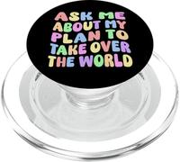 Retro Pregúntame sobre Mi Plan para Conquistar El Mundo Divertido PopSockets PopGrip para MagSafe