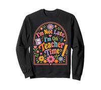 Retro Profesor Humor Cita Floral Día Escolar Estado de ánimo Sudadera