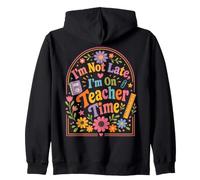 Retro Profesor Humor Cita Floral Día Escolar Estado de ánimo Sudadera con Capucha