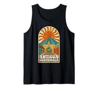Retro Psychedelic Antigua Guatemala Travel Poster Camiseta sin Mangas