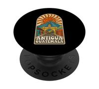 Retro Psychedelic Antigua Guatemala Travel Poster PopSockets PopGrip Adhesivo