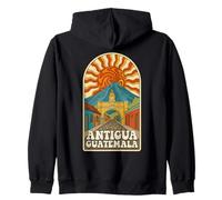 Retro Psychedelic Antigua Guatemala Travel Poster Sudadera con Capucha
