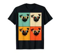 Retro Pug With Sunglasses Funny Dog Lover Gift Vintage Pug Camiseta